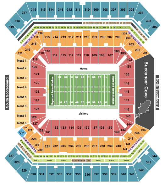 Raymond James Stadium ReliaQuest Bowl Seating Chart